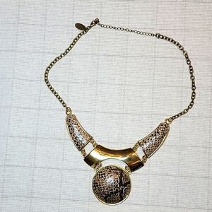 Mark, Gold Snake Skin Necklace